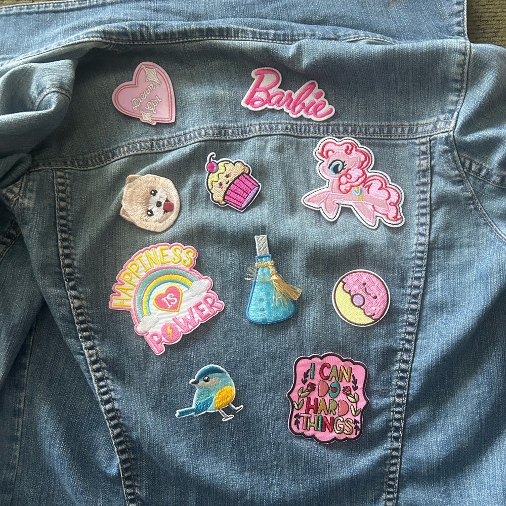 DIY Patches for Jacket adornments with Pink Barbie & Fun Patches